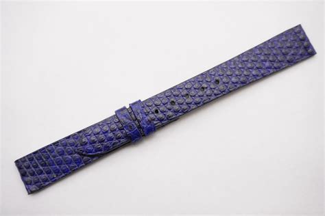 Mm Mm Cobalt Blue Genuine Lizard Skin Leather Watch Strap Wt