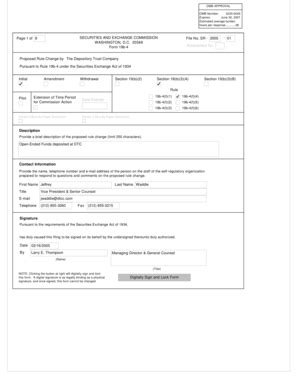 Fillable Online Dtc Proposed Rule Change By The Depository Trust