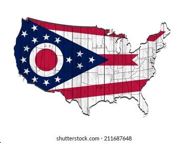 Ohio Flag America Map White Background Stock Illustration 211687648 ...