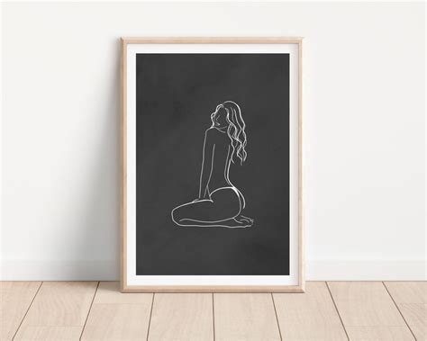 Woman Body Line Art Print Female Figure Line Art Naked Woman Wall Art Print Abstract Woman