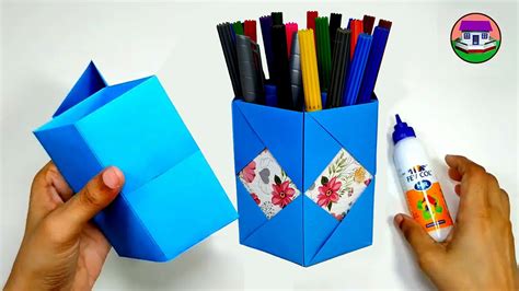 How To Make Easy Pen Stand Origami Pen Holder Hexagonal Pencil