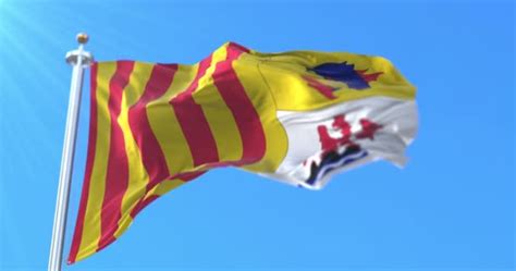 Waving Flag Of Provence Alpes Cote DAzur A Region Of France Stock