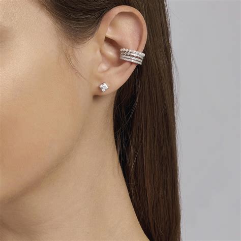 Orecchino Ear Cuff In Argento Con Perle E Zirconi Mabina Gioielli