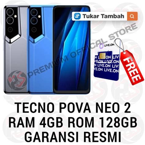 Promo Tecno POVA Neo 2 NFC 4 128 RAM 4GB ROM 128GB GARANSI RESMI BLUE