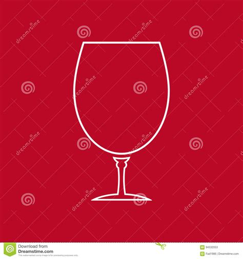 Het Pictogram Van Het Wijnglas Vector Vector Illustratie