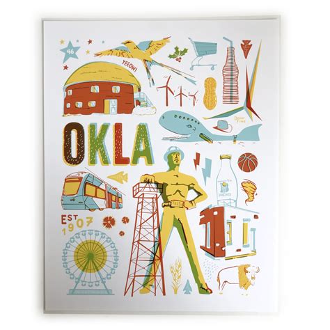 Art Print - Oklahoma Icons - PLENTY Mercantile & Event Venue