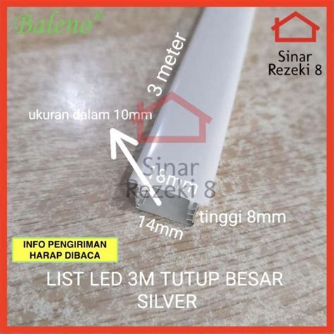 Jual List Lampu Led 3 Meter Besar Rumah Strip Cover Aluminium Casing