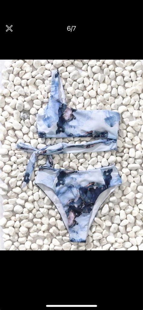Marble Swimsuit Monokini Bikini Women S Fashion Swimwear Bikinis Swimsuits On Carousell