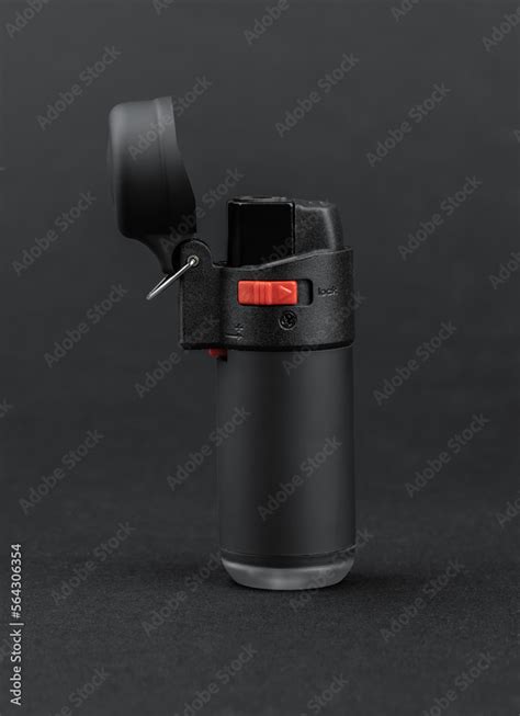 Black Metal Lighter Isolated On White Background With Clipping Path