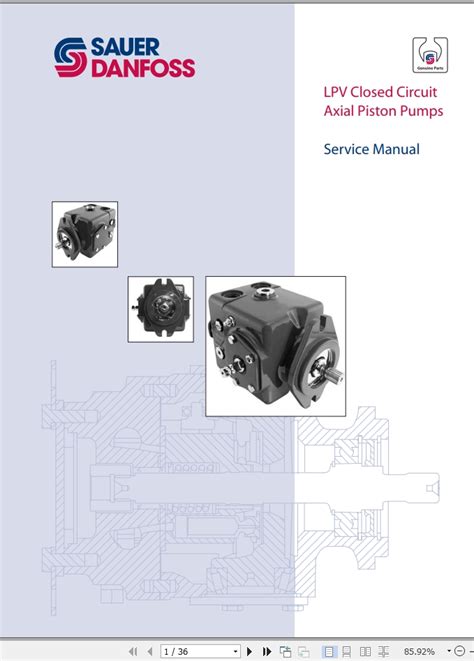 Sauer Danfoss Axial Piston Pumps LPV Closed Circuit Service Manual