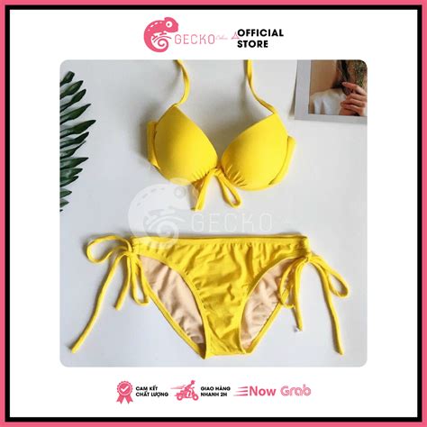 HCM Bikini GECKO Mảnh Gọng Nâng Ngực Buộc Nơ M A Ảnh Thật Shopee Việt Nam