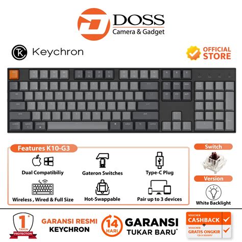 Jual Keychron K G White Backlight Hot Swappable Brown Swicth Shopee Indonesia