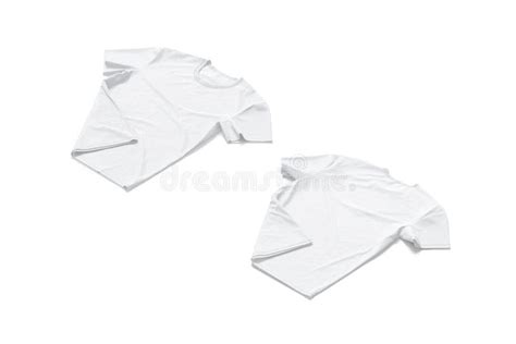 Blank White T-shirt Mockup Flat Lay, Front and Back, Isolated Stock ...