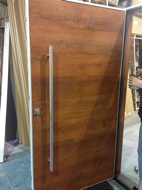 Modern Woodgrain Front Door installed in Mississauga