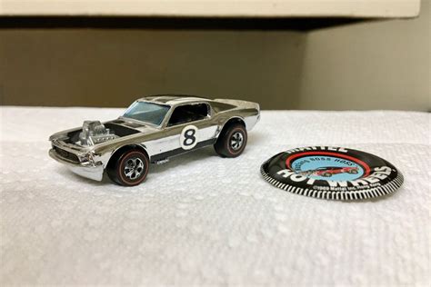 Vintage Hot Wheels 1969 Redline Spoilers Mustang Boss Hoss Chrome Club