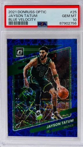 Jayson Tatum Donruss Optic Blue Velocity Prizm Celtics Psa