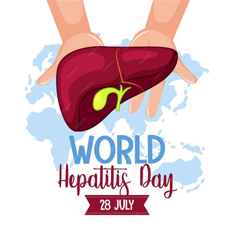 Logotipo Ou Banner Do Dia Mundial Da Hepatite Com As Mãos Segurando O