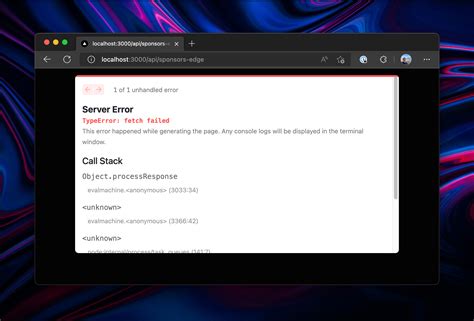 TypeError Fetch Failed For Edge API Routes Running Locally Issue