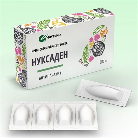 Свечи НУКСАДЕН АНТИПАРАЗИТ, Фитэко , 10 шт