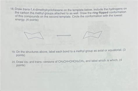 Solved Draw Trans Dimethylcyclohexane On The Chegg