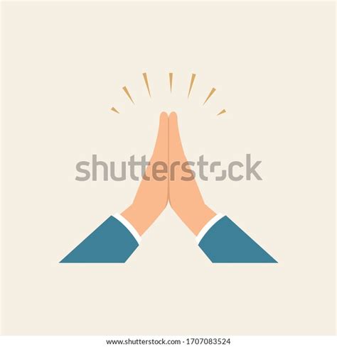 Sign Hand Praying Emoji Hand Please Stock Vector (Royalty Free ...