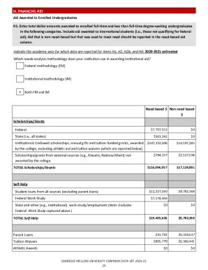 Fillable Online H Financial Aid Please Refer To The Following F