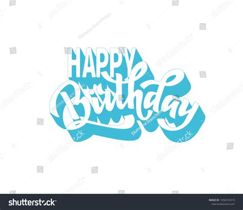 Happy Birthday Hand Lettering Text Brush Ink Royalty Free Stock