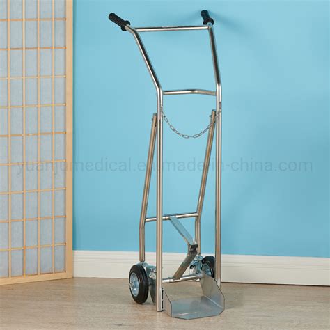 Stainless Steel Medical Oxygen Bottle Cart Gas Cylinder Trolley For Hospital China Oxygen