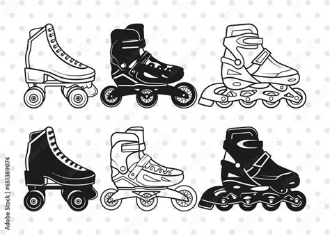 Roller Skates Silhouette, Roller Skates SVG, Roller Blades Svg, Roller Skating Svg, Roller Derby ...