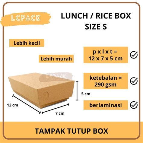 Jual PAPER LUNCH BOX KOTAK NASI KECIL 12 7 5 Cm Size S DUS MAKANAN