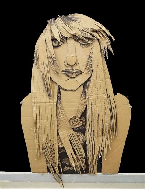 Creative Cardboard Portraits By 12th Graders