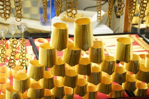 Gold Shop Windows At Istanbul Grand Bazar Or Kapali Carsi Turkey