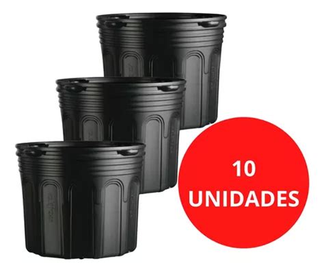 Kit 10 Vasos 50 Litros Para Mudas Flexível Preto Nutriplan Frete grátis