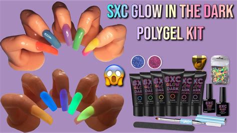 SXC COSMETICS GLOW IN THE DARK POLYGEL KIT UNBOXING REVIEW YouTube