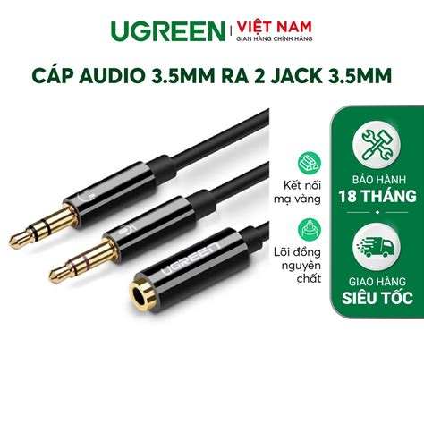 Dây Audio chuyển tai nghe 3 5mm sang 2 đầu Mic và Tai nghe UGREEN AV140