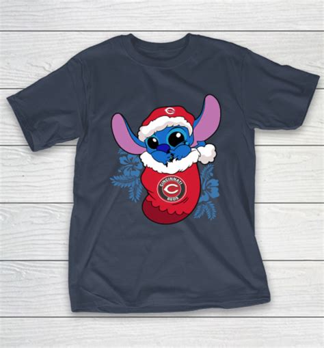 Cincinnati Reds Christmas Stitch In The Sock Funny Disney Mlb T Shirt