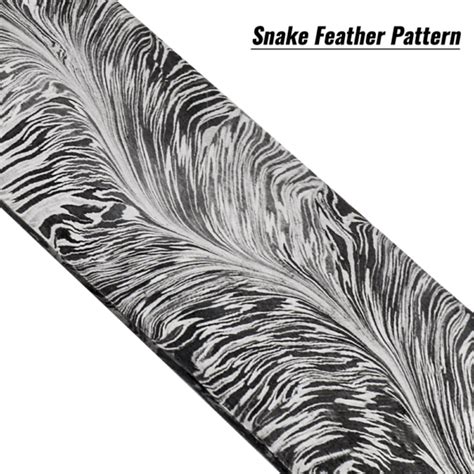 Snake Feather Damascus Billet 1095 & 15n20 - DSB-6501