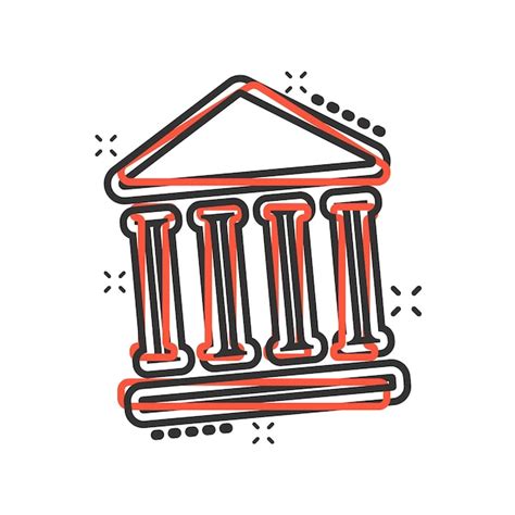 Premium Vector Bank Building Icon In Comic Style Government