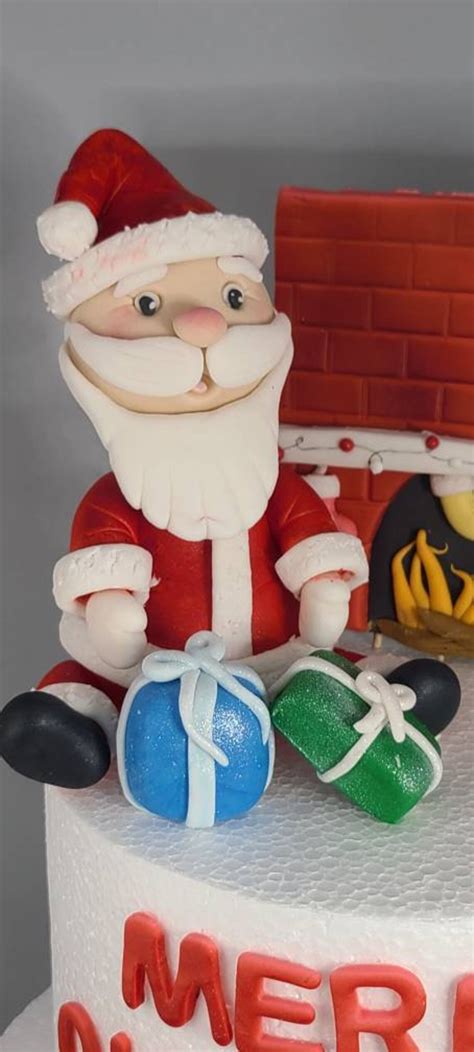 Fondant Santa cake topper set | Etsy