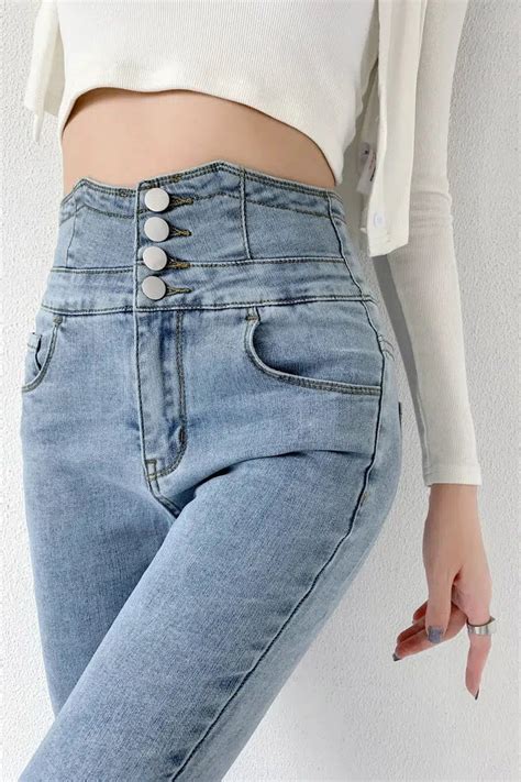 Cut Out Cross Waistband Skinny Jeans - Litlookz Studio