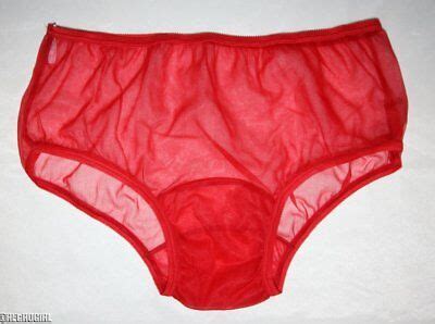 Rg Vintage Retro Nancy King Hot Red Sheer Nylon Bikini Panties Size Large Ebay