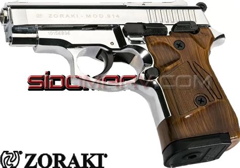 Zoraki 914 Parlak Krom Ahşap Kabza Kurusıkı Tabanca | Zoraki Kurusıkı