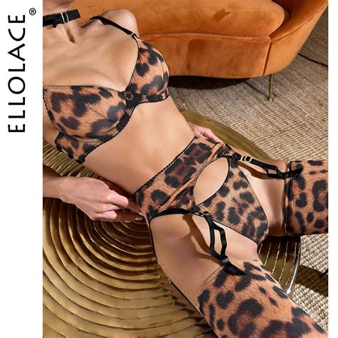 Ellolace Leopard Lingerie Sexy Support Seamless Hot Girl Underwear