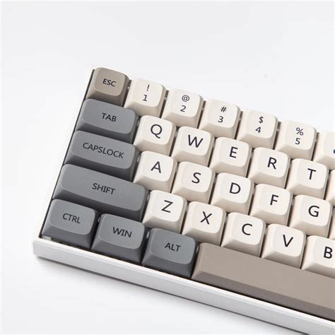 Xda Profile 120 Pbt Keycap Dye Sub Personalized Minimalist White Gray