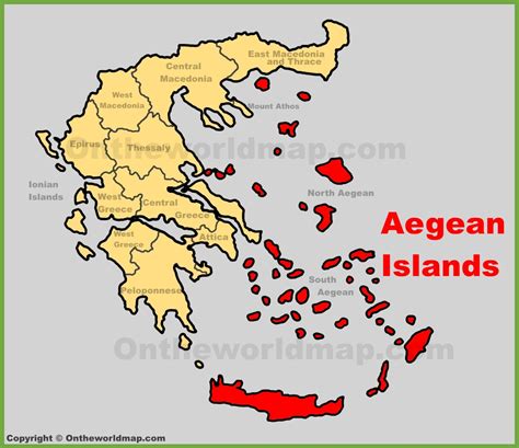 Aegean Islands location on the Greece map