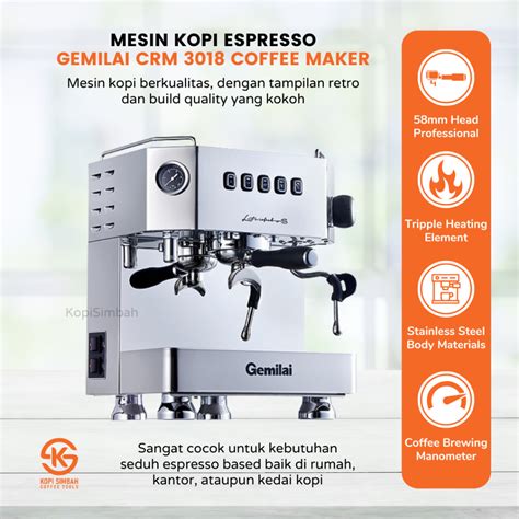 Jual Mesin Kopi Espresso Gemilai Crm Alat Seduh Pembuat Coffee