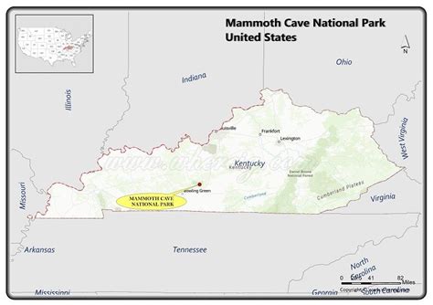 Map of Mammoth Cave National Park, Kentucky