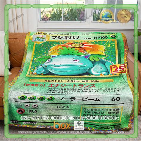 HOT Venusaur Th Anniversary Anime Pokemon Blanket Shower Curtain Boxbox Branding Luxury T
