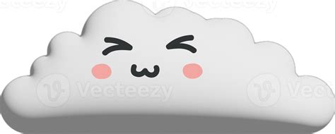 White Cloud Cartoon Character Crop Out 14425060 PNG