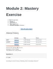 Crj Mastery Crj Mastery Module Mastery Exercise Due No